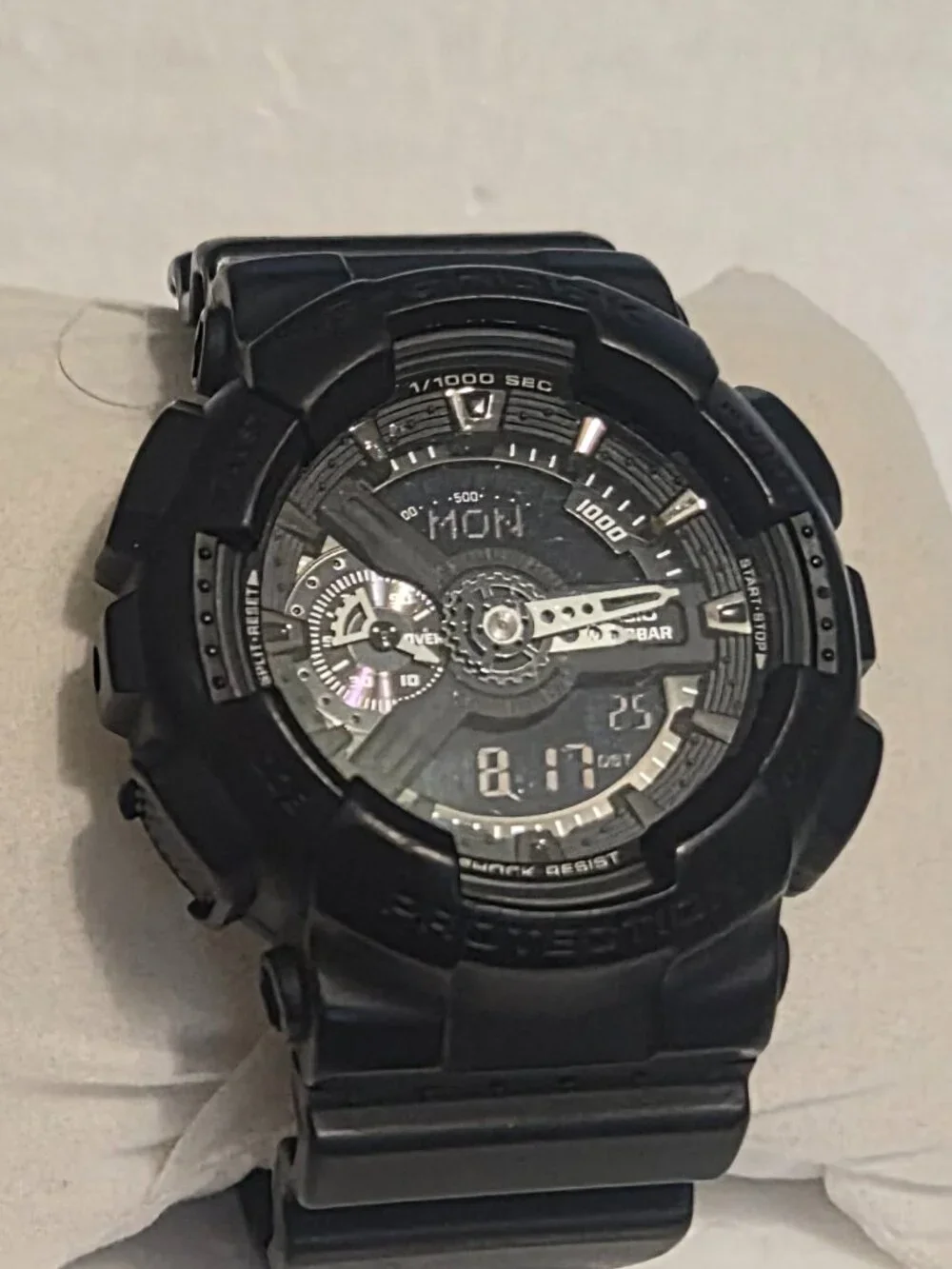 Casio G Shock Matte Black analog and digital